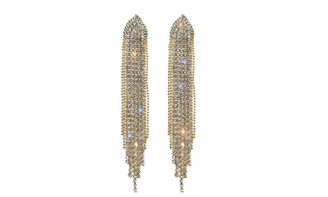 NEW Long 925 silver needle temperament tassel earrings 5668