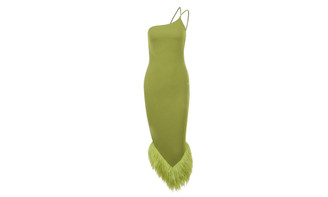 NEW One-shoulder fluffy skirt sexy slim long skirt 5681