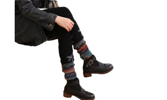 NEW Autumn and winter snowflake deer women's socks warm leg protection socks boot socks 5790
