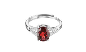 NEW Ladies' V openwork vintage ruby adjustable ring 5795