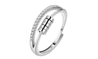 NEW Personalis zirconia rotatable round adjustable ring 5797