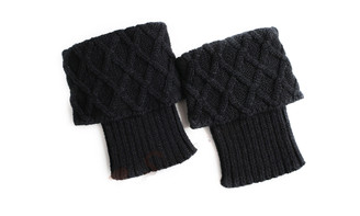 NEW 3PC Women's Winter Warm Sock Covers Boot Covers Short Flap Diamond Mesh Leg Warmers 5806
