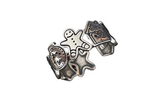 NEW Women's Fashion Christmas Personalised Punk Vintage Graffiti Gingerbread Man Open Ring 5859