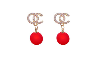 NEW Women's fashionable frosted delicate diamond set pearl earrings 5862