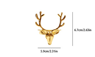 NEW 4 Pcs Stylish simple Christmas table gift of a moose head napkin ring 5878