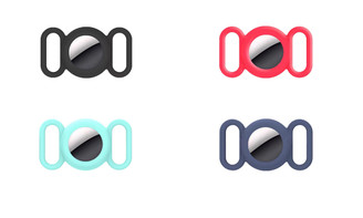 NEW 2PC Airtag Dog Collar Silicone Case for GPS Tracking Finder Protective Cover for Apple Airtag 5916
