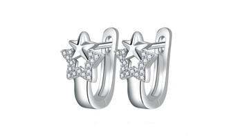 NEW Simple temperament five pointed star studded ear button 5986