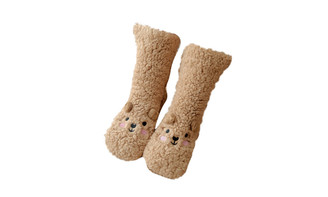 NEW Padded and thickened bear coral fleece floor socks for autumn and winter 6021