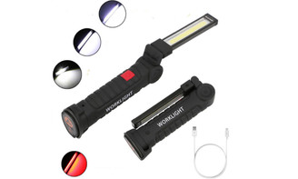 NEW 2pcs  USB multi-function auto repair work light LED red light warning light strong flashlight 6073