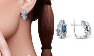 NEW  X-shaped hollow navy earrings   6096