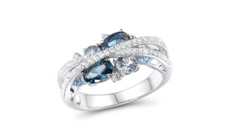 NEW  X-shaped hollow navy ring  6097