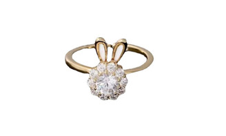 2302 NEW Light luxury and small number can rotate rabbit open ring 6166