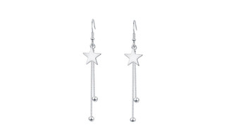 2302 NEW Five-pointed star medium and long tassel earrings 61207