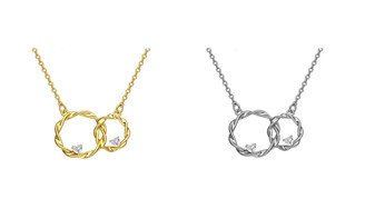 2302 NEW Simple double-ring pendant 6218