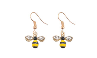 2302 NEW Fashion creative diamond bee earrings 6220