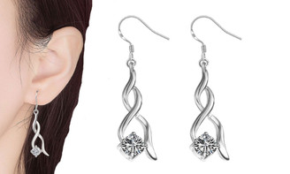2302  NEW  Twisted diamond earrings  6196