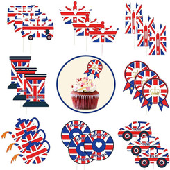 2302new-24pcs British Cake Decoration 6257