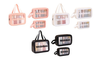2302 NEW Three-piece transparent cosmetic wash bag 6227