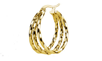 2302 NEW Three circle square wire earrings 6237