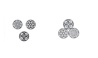 2302 NEW 3PC silicone thickened round table mat 6243