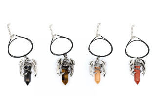 2302NEW-Dragon Man Necklace natural gems6277