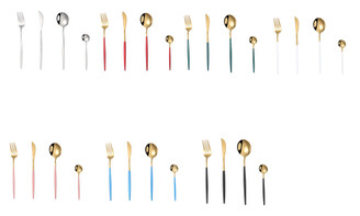 2302  NEW  4pcs western tableware steak knife and fork set vintage spoon stainless steel complete set  6318