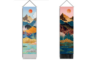 2302  NEW 2pcs Landscape painting red sun tapestry Northern European home painting   6324