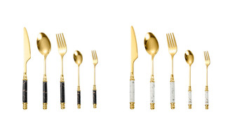 2303  NEW  5pcs   Stainless steel knife and fork, stone steak, western tableware, stainless steel coffee spoon, fruit fork   6333