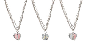 2303  Split love multi-layer diamond zircon necklace   6347