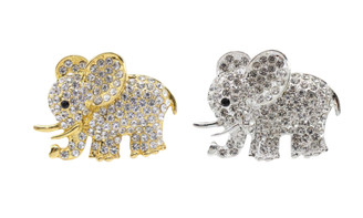 2303 NEW 2PC Full Diamond Elephant Handmade Mobile Phone Case Car Air Outlet Jewelry 6612