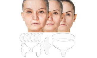 2303  NEW 11 Pieces Reusable Silicone Chest Wrinkle Pads Patches, Silicone Neck Decollete Anti Wrinkle Patches Pad Forehead Face Pad Set    6390
