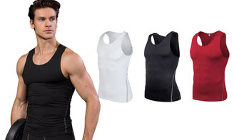 2303  NEW   2 Pack Men's Muscle  Compression Tank Top  6397