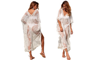 2303  NEW Water Soluble Embroidery Loose Sexy Cover Shirt Beach Skirt Bikini Sunscreen Shirt Women  6704