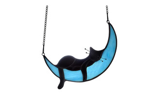 2304 NEW Cat wall hanging window decoration sleeping on the moon 6418