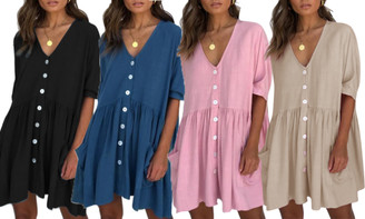 2304 NEW V-neckline breasted bikini cover up dress 6678