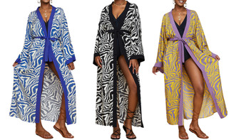 2304 NEW Zebra patterned vacation bikini sun protection cardigan beach cover 6683