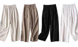 2304 Women's cotton and linen casual capris with wide legs 6801