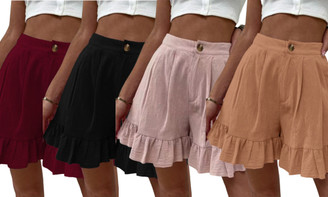 2304  NEW Women's summer high waisted ruffled shorts 6820