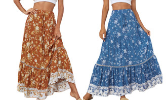 2304  NEW Summer skirt with ruffle hem and large hem skirt 6832