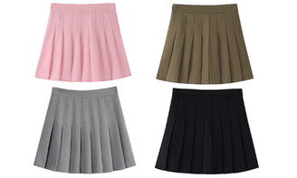 2304  NEW Pleated skirt A-line half length short skirt 6833