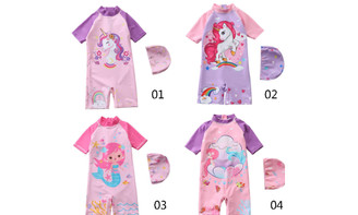 2304 NEW Children's swimsuit, female one piece, children's unicorn girl swimsuit, cartoon baby girl swimsuit  6886