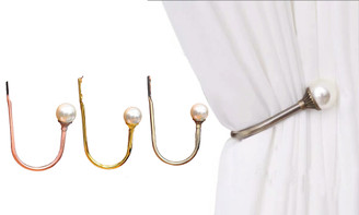 2304 NEW 2PC Pearl small curved hook curtain hook wall hook 7004