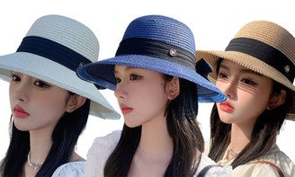 2304 NEW Traveling with sunshade straw hat, seaside vacation, sun hat, lady  7005