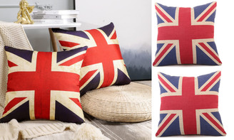 2304 NEW 2PC US Flag Flax Pillow Case 7006