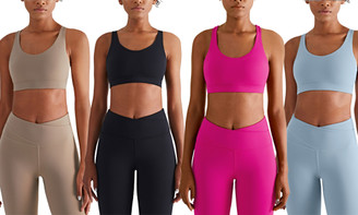 2305 NEW Naked Yoga Bra, Pleasant V Back, Comfortable Fitness Sports Bra 7021 LA
