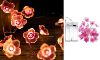 2305 NEW LED solar copper wire lamp, cherry blossom shaped bedroom decoration, small colored light, flashing light string 7023 