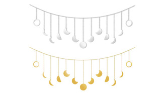 2305 NEW Background wall gold 13 hanging moon eclipse decoration Bedroom background wall decoration  7033LA