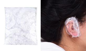 2305 NEW 200PC disposable earmuffs, shaped like plastic ear protection, PE hair dyeing, oil baking, bathing 7071 LA
