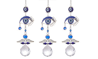2305 3PC Devil's Eye Crystal Pendant Light Shadow Wind Chime Garden Decoration7090