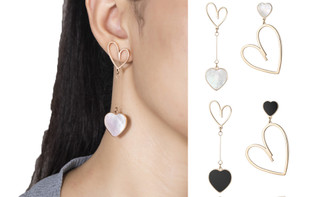 2305 NEW High grade hollow out peach heart titanium steel earrings for women 7096LA